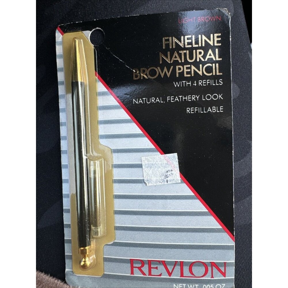 RARE Vintage Revlon Fineline Natural Brown Pencil with 4 Refills LIGHT BROWN